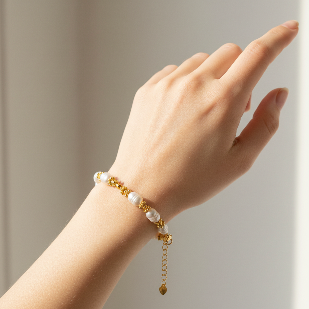 Luwalhati | Handcrafted Non-Tarnish Freshwater Pearl Beaded Bracelet